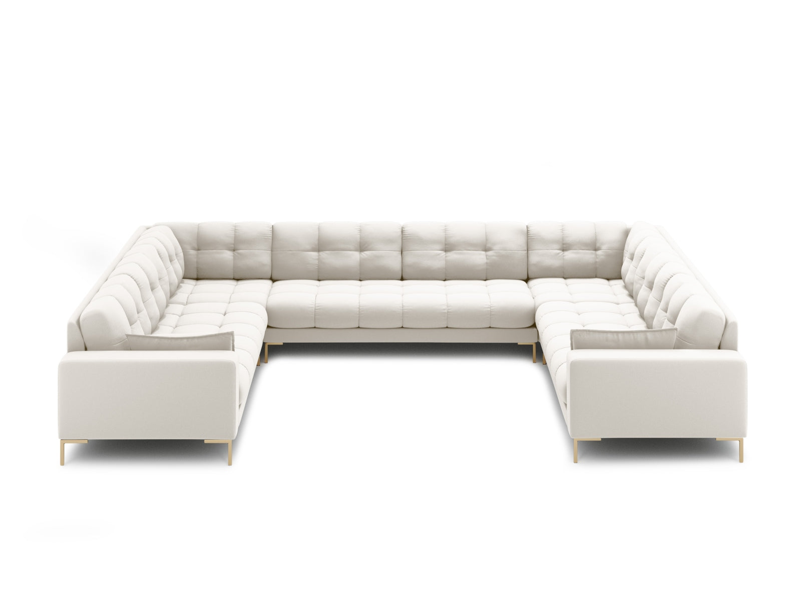 Mamaia Panoramic Sofa 9 Sitzer in Light Beige/Gold präsentiert im Onlineshop von KAQTU Design AG. 5er Sofa ist von Micadoni