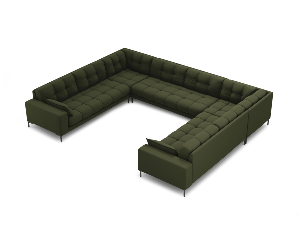 Mamaia Panoramic Sofa 9 Sitzer in Green/Schwarz-Neve präsentiert im Onlineshop von KAQTU Design AG. Ecksofa ist von Micadoni