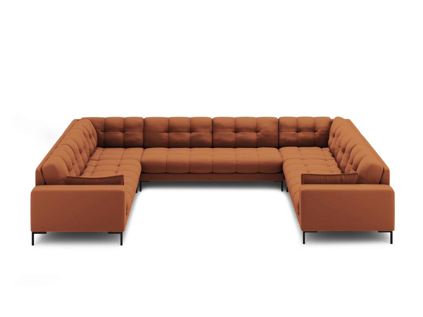Elegantes Mamaia Panoramic Sofa für 9 Personen in stilvollem Brick und Schwarz, ideal für moderne Wohnräume.