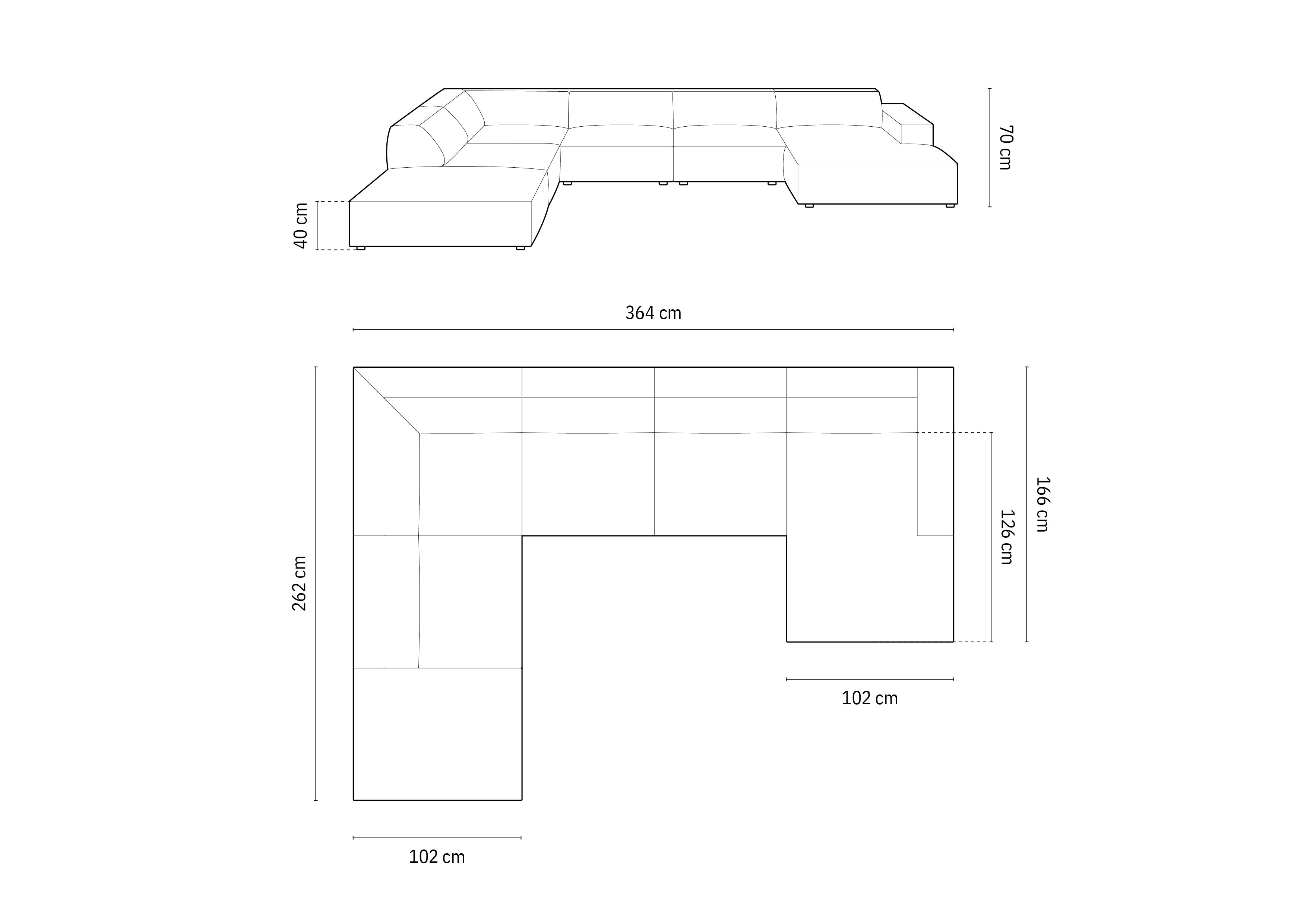 Jodie Boucle modulares Panoramic Ecksofa links 7 Sitzer in Dark Blue präsentiert im Onlineshop von KAQTU Design AG. Ecksofa links ist von Micadoni