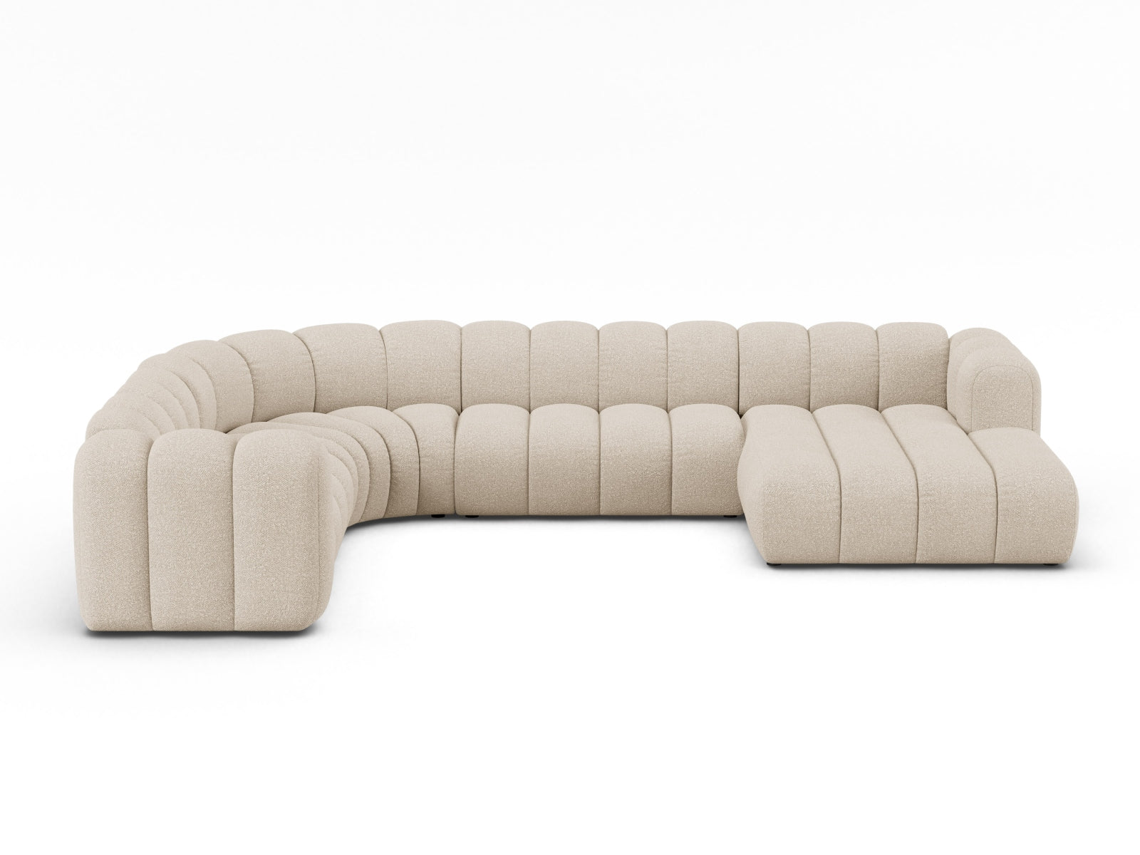 Lupine Boucle Modular Panoramic Ecksofa links 6 Sitzer in Beige-Baloo präsentiert im Onlineshop von KAQTU Design AG. Ecksofa links ist von Micadoni