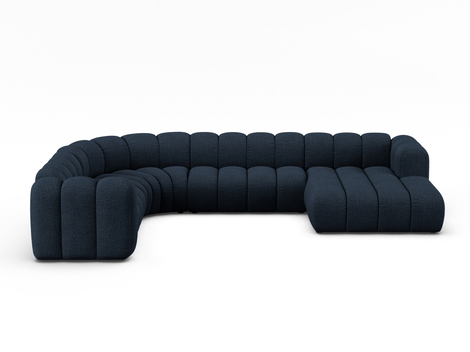 Lupine Boucle Modular Panoramic Ecksofa links 6 Sitzer in Dark Blue-Baloo präsentiert im Onlineshop von KAQTU Design AG. Ecksofa links ist von Micadoni