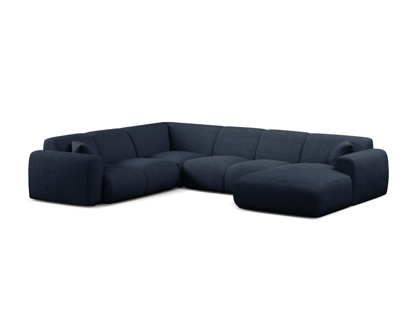 6-Sitzer Modular Ecksofa Panoramic links Molino in Dark Blue-Baloo präsentiert im Onlineshop von KAQTU Design AG. Ecksofa links ist von Micadoni