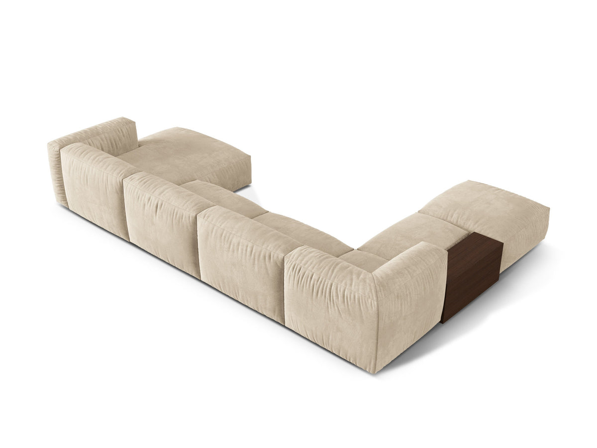 Martina Modulares Panoramic Ecksofa links 5 Sitzer in Light Beige-Vogue präsentiert im Onlineshop von KAQTU Design AG. Ecksofa links ist von Micadoni