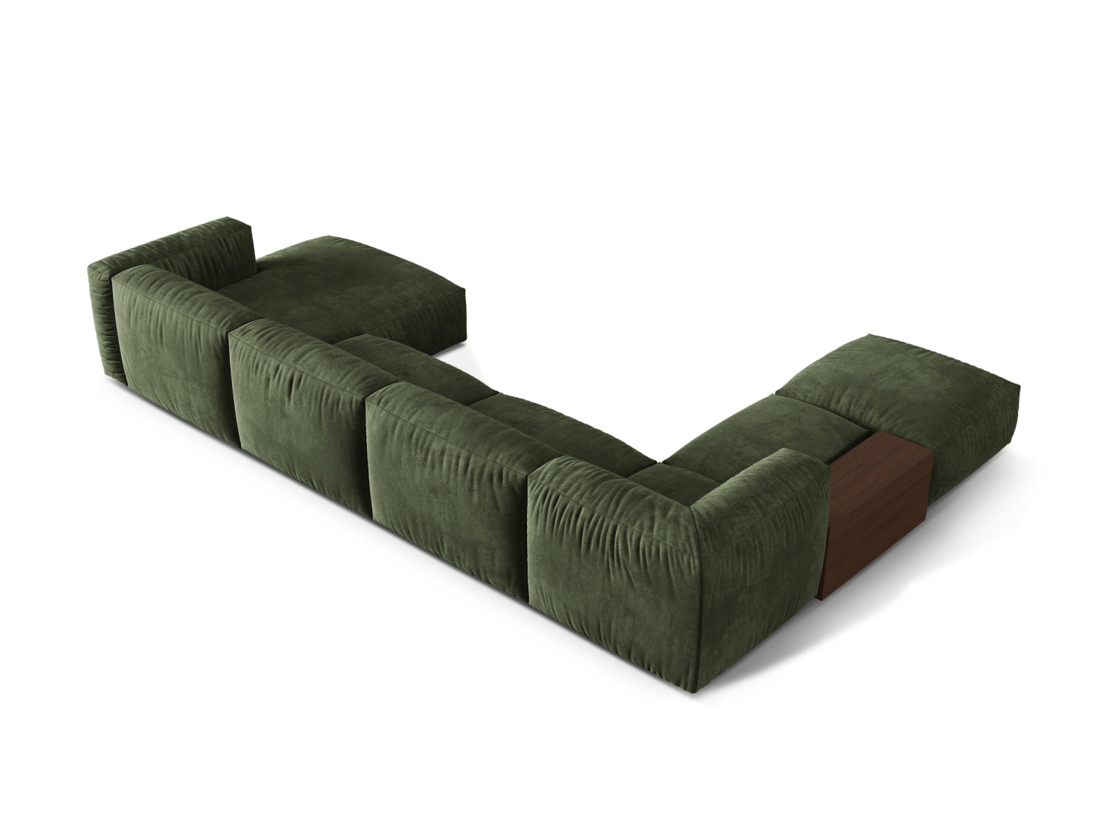 Martina Modulares Panoramic Ecksofa links 5 Sitzer in Green präsentiert im Onlineshop von KAQTU Design AG. Ecksofa links ist von Micadoni