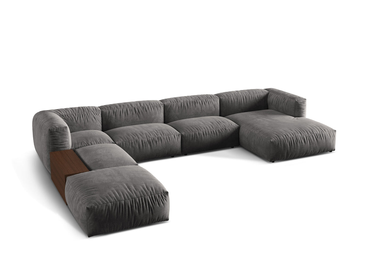 Martina Modulares Panoramic Ecksofa links 5 Sitzer in Grey-Vogue präsentiert im Onlineshop von KAQTU Design AG. Ecksofa links ist von Micadoni