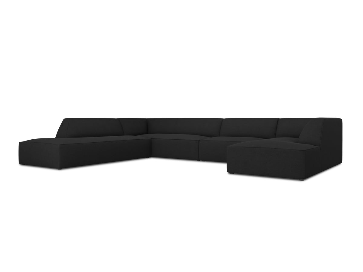Ruby Panoramic Ecksofa links 7 Sitzer in Black-Ottawa präsentiert im Onlineshop von KAQTU Design AG. Ecksofa links ist von Micadoni