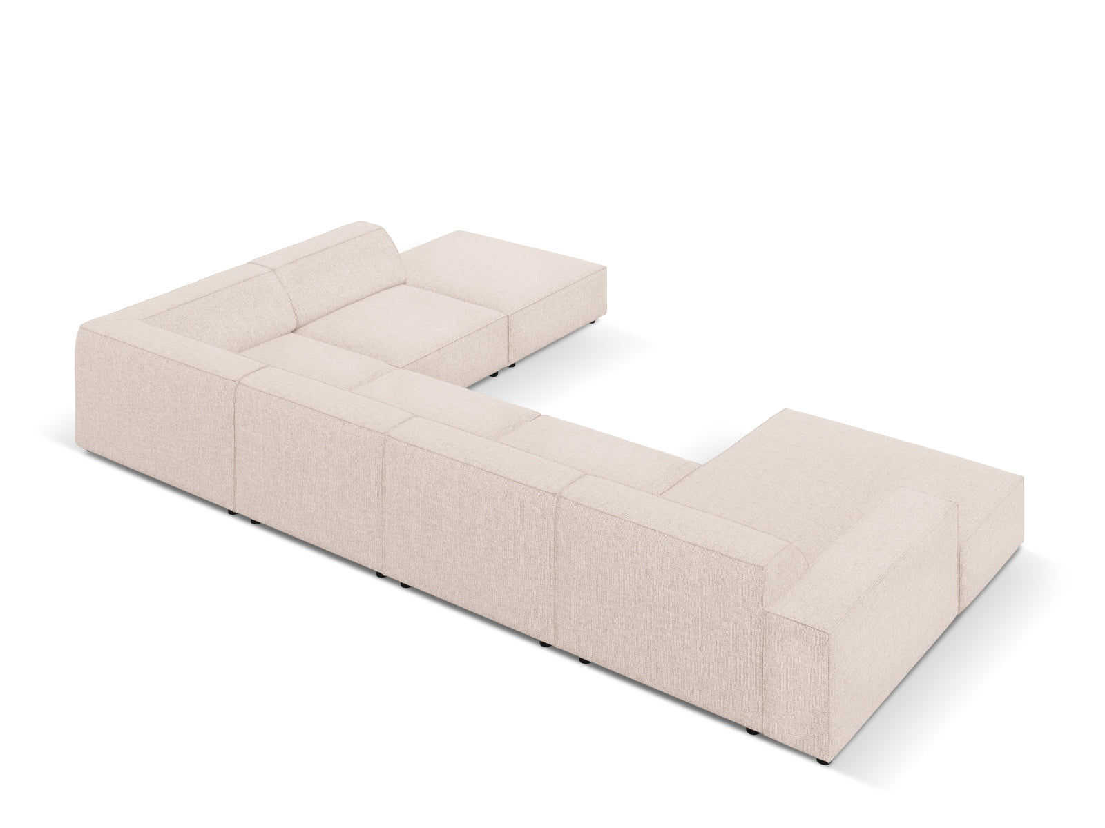 Jodie Modulares Panoramic Ecksofa links 7 Sitzer in Beige präsentiert im Onlineshop von KAQTU Design AG. Ecksofa links ist von Micadoni