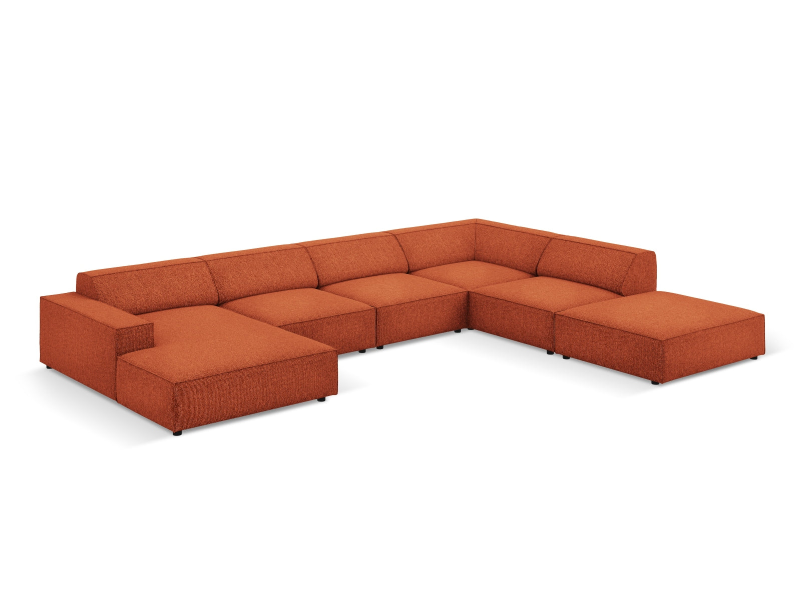 Jodie Modulares Panoramic Ecksofa links 7 Sitzer in Terracotta präsentiert im Onlineshop von KAQTU Design AG. Ecksofa links ist von Micadoni