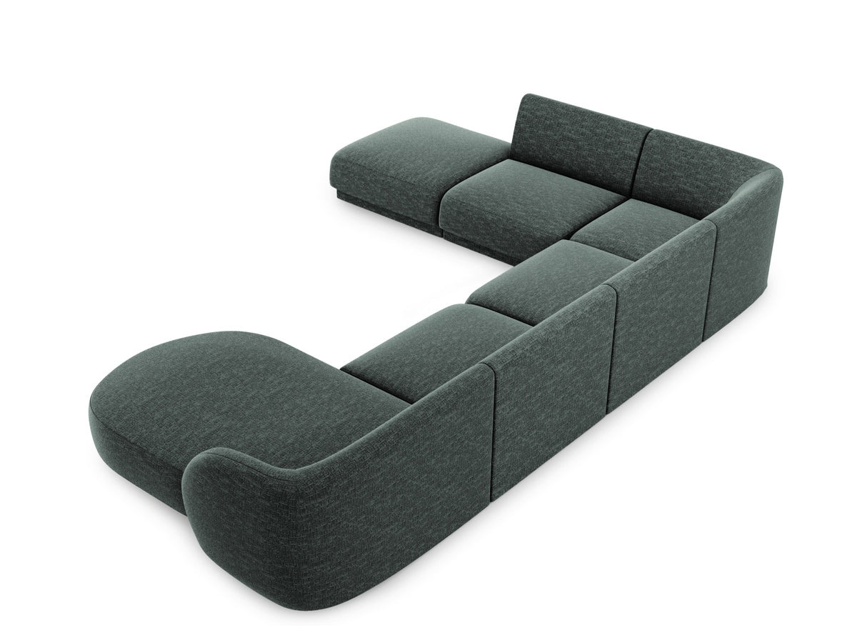 Miley Panoramic Ecksofa links 6 Sitzer in Petrol-Haga präsentiert im Onlineshop von KAQTU Design AG. Ecksofa links ist von Micadoni