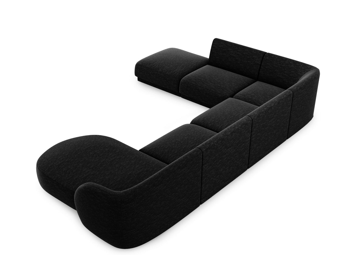 Miley Panoramic Ecksofa links 6 Sitzer in Black-Haga präsentiert im Onlineshop von KAQTU Design AG. Ecksofa links ist von Micadoni