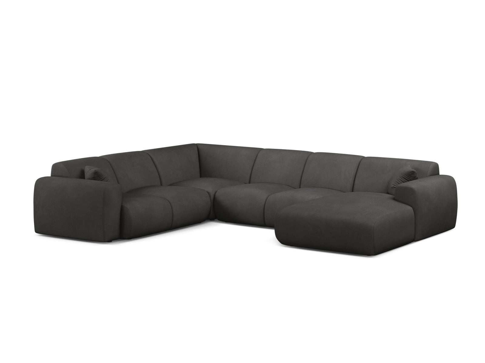 6-Sitzer Modular Ecksofa Panoramic links Molino in Dark Grey-Rebel präsentiert im Onlineshop von KAQTU Design AG. Ecksofa links ist von Micadoni