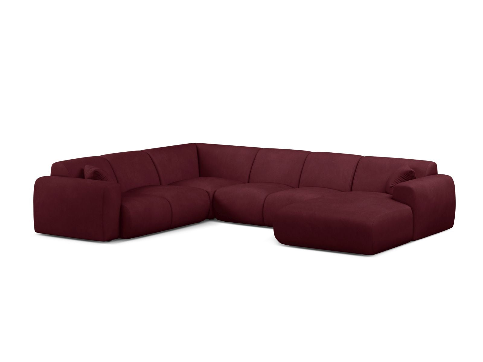 6-Sitzer Modular Ecksofa Panoramic links Molino in Bordeaux-Rebel präsentiert im Onlineshop von KAQTU Design AG. Ecksofa links ist von Micadoni