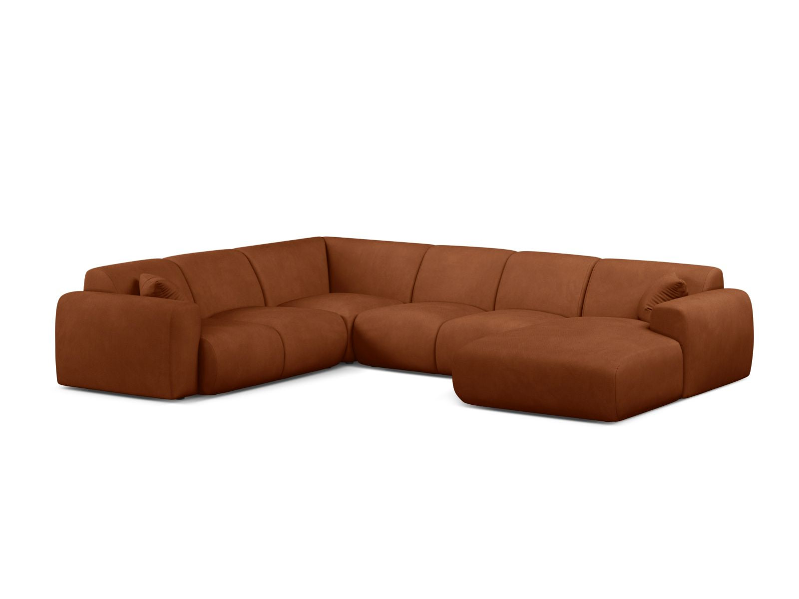 6-Sitzer Modular Ecksofa Panoramic links Molino in Orange-Rebel präsentiert im Onlineshop von KAQTU Design AG. Ecksofa links ist von Micadoni