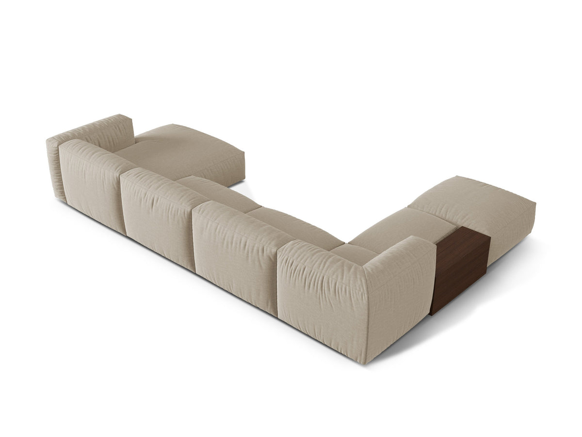 Martina Modulares Panoramic Ecksofa links 5 Sitzer in Light Beige-Boston präsentiert im Onlineshop von KAQTU Design AG. Ecksofa links ist von Micadoni