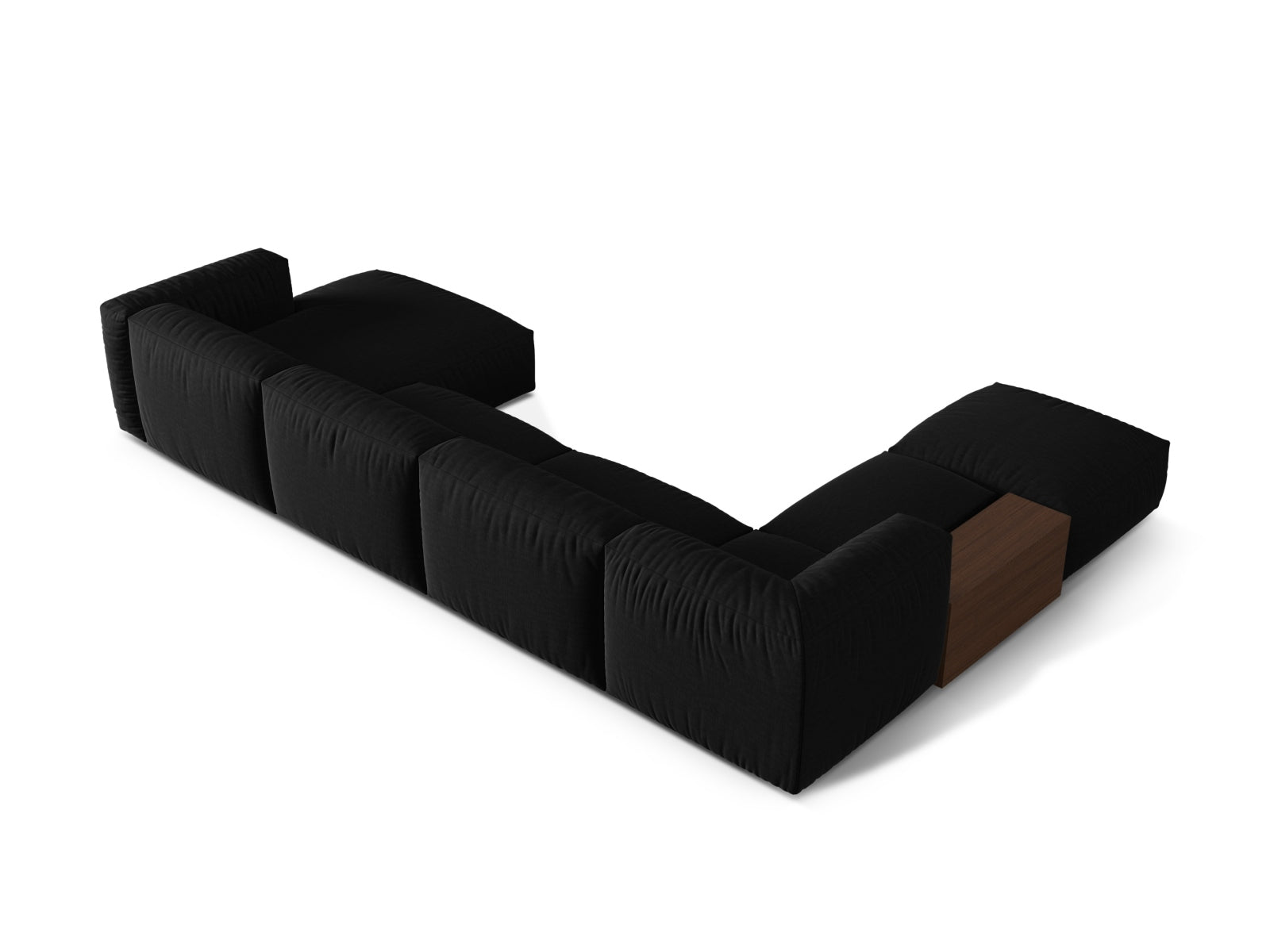 Martina Modulares Panoramic Ecksofa links 5 Sitzer in Black präsentiert im Onlineshop von KAQTU Design AG. Ecksofa links ist von Micadoni