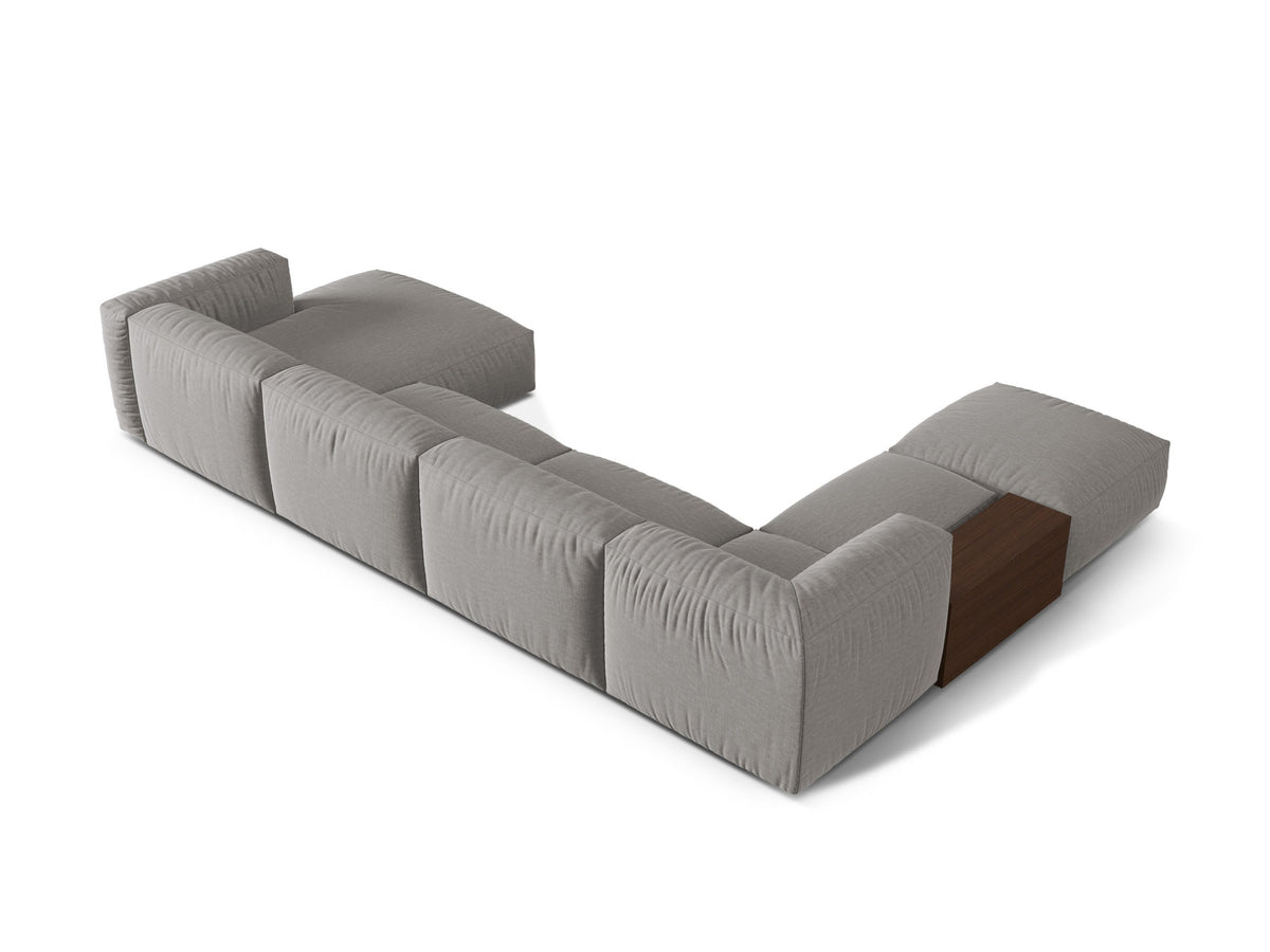 Martina Modulares Panoramic Ecksofa links 5 Sitzer in Light Grey-Boston präsentiert im Onlineshop von KAQTU Design AG. Ecksofa links ist von Micadoni