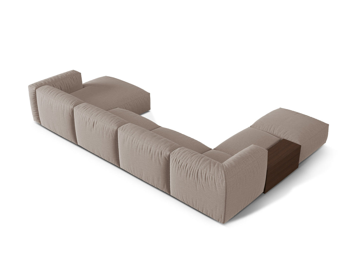 Martina Modulares Panoramic Ecksofa links 5 Sitzer in Dark Beige-Boston präsentiert im Onlineshop von KAQTU Design AG. Ecksofa links ist von Micadoni