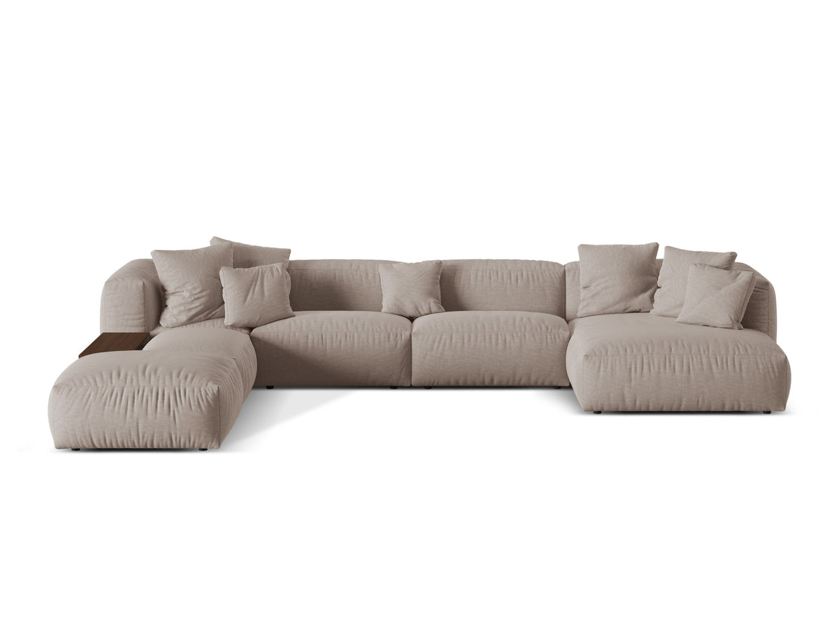 Martina Modulares Panoramic Ecksofa links 5 Sitzer in Dark Beige-Boston präsentiert im Onlineshop von KAQTU Design AG. Ecksofa links ist von Micadoni