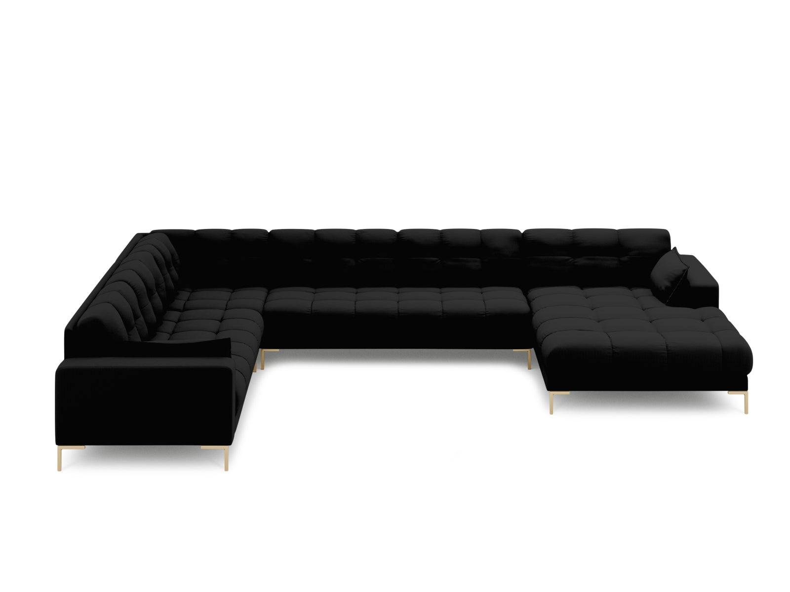 Mamaia Panoramic Ecksofa links 7 Sitzer in Black/Gold präsentiert im Onlineshop von KAQTU Design AG. Ecksofa links ist von Micadoni