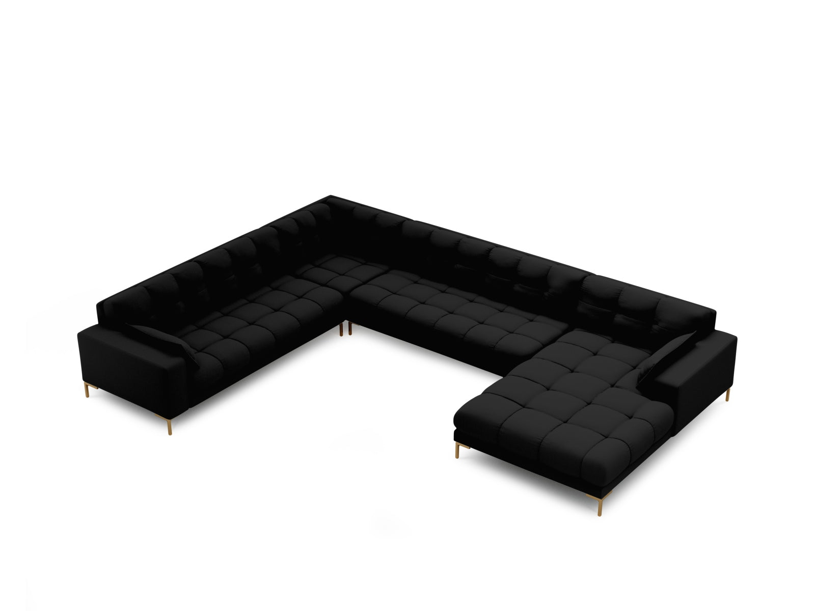 Mamaia Panoramic Ecksofa links 7 Sitzer in Black/Gold präsentiert im Onlineshop von KAQTU Design AG. Ecksofa links ist von Micadoni
