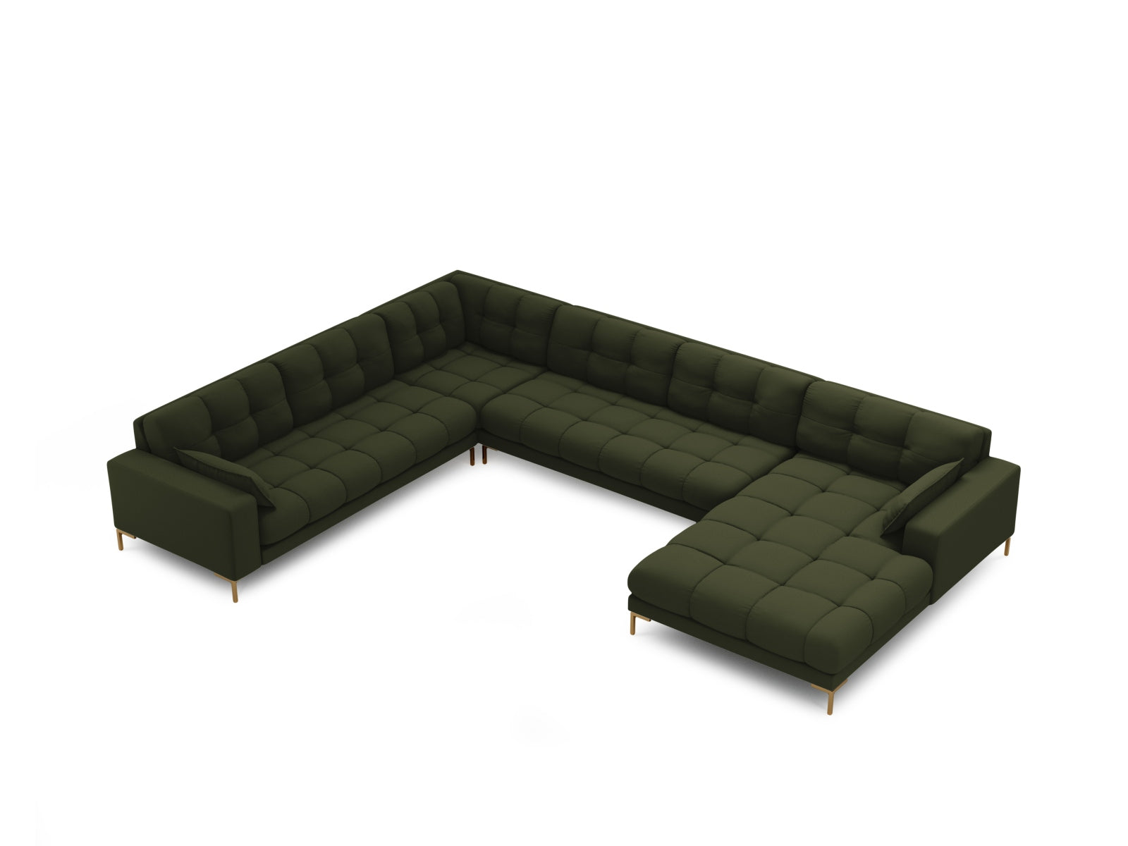 Mamaia Panoramic Ecksofa links 7 Sitzer in Green/Gold präsentiert im Onlineshop von KAQTU Design AG. Ecksofa links ist von Micadoni