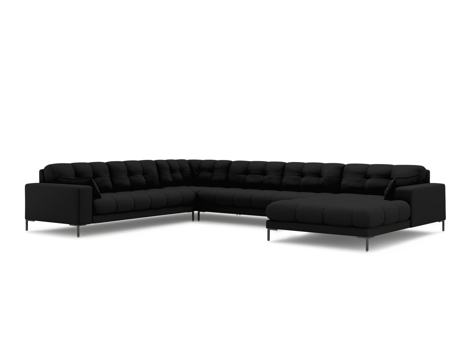 Mamaia Panoramic Ecksofa links 7 Sitzer in Black/Schwarz präsentiert im Onlineshop von KAQTU Design AG. Ecksofa links ist von Micadoni