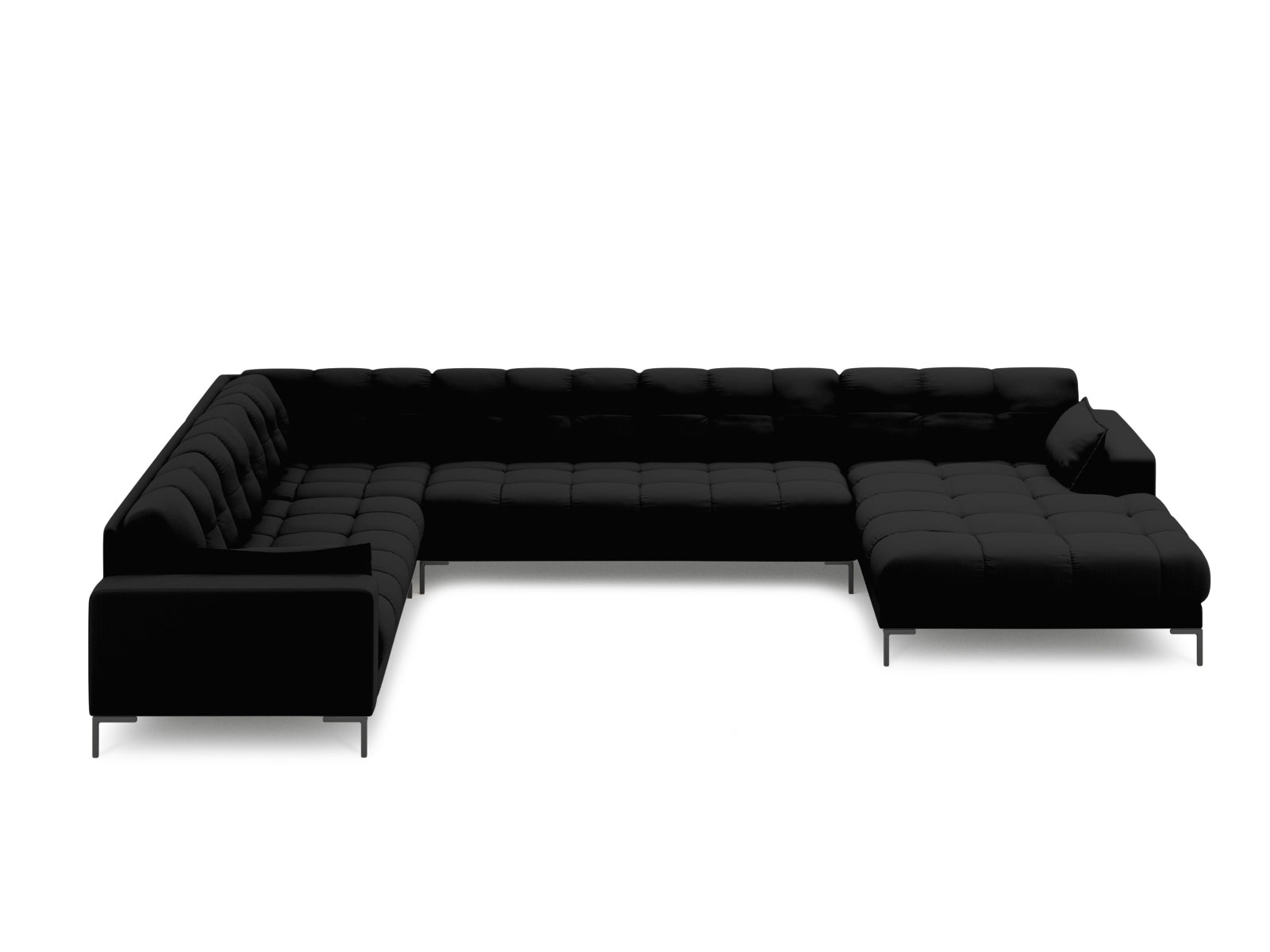Mamaia Panoramic Ecksofa links 7 Sitzer in Black/Schwarz präsentiert im Onlineshop von KAQTU Design AG. Ecksofa links ist von Micadoni