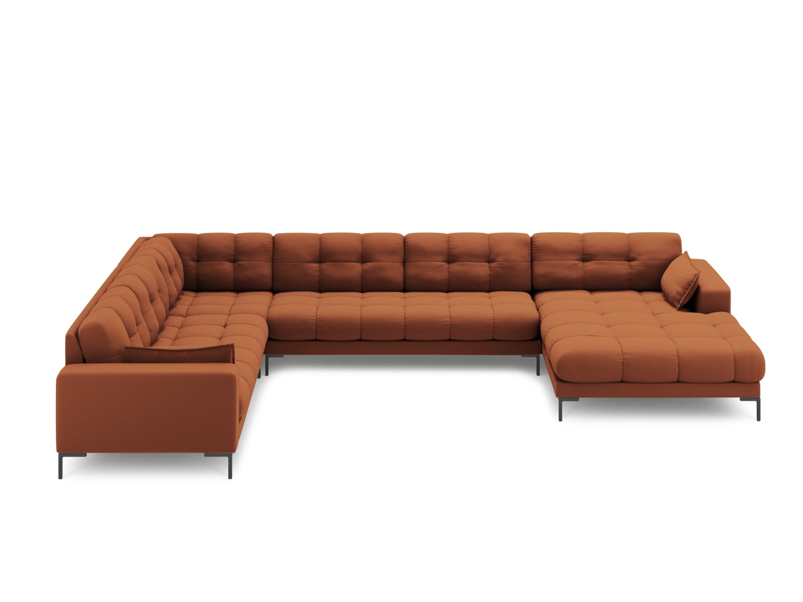 Mamaia Panoramic Ecksofa links 7 Sitzer in Brick/Schwarz präsentiert im Onlineshop von KAQTU Design AG. Ecksofa links ist von Micadoni