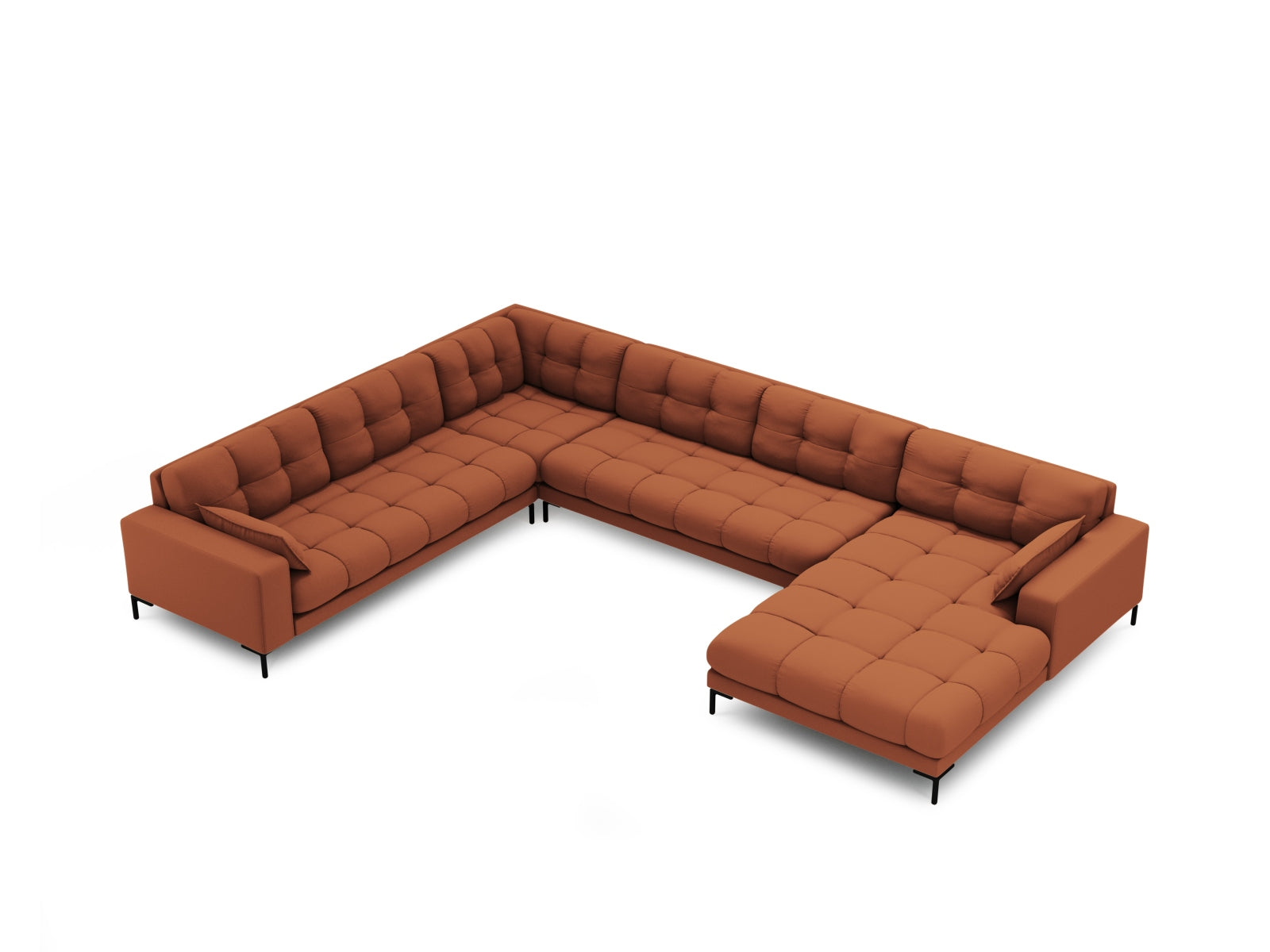 Mamaia Panoramic Ecksofa links 7 Sitzer in Brick/Schwarz präsentiert im Onlineshop von KAQTU Design AG. Ecksofa links ist von Micadoni