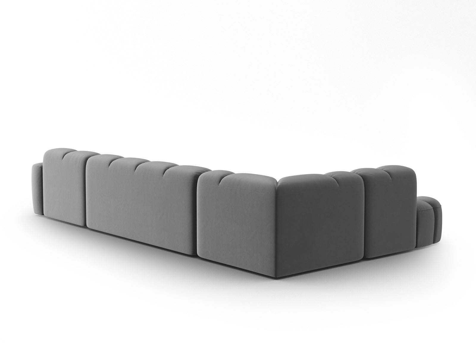 Lisa Velour Panoramic Ecksofa links 7 Sitzer in Light Grey präsentiert im Onlineshop von KAQTU Design AG. Ecksofa links ist von Micadoni
