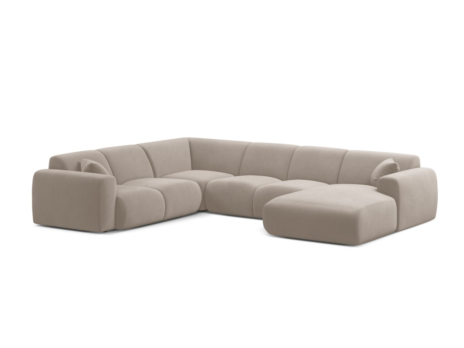 6-Sitzer Modular Ecksofa Panoramic links Molino in Light Beige-Casino präsentiert im Onlineshop von KAQTU Design AG. Ecksofa links ist von Micadoni