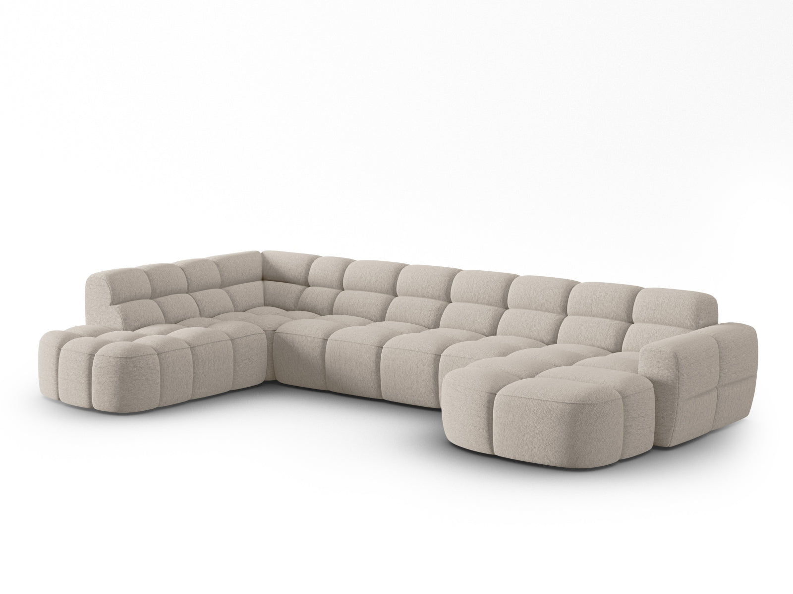 Lisa Panoramic Ecksofa links 7 Sitzer in Sand präsentiert im Onlineshop von KAQTU Design AG. Ecksofa links ist von Micadoni