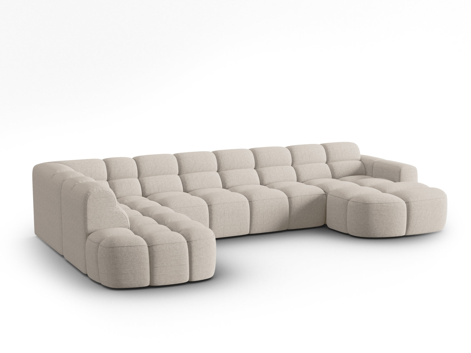 Lisa Panoramic Ecksofa links 7 Sitzer in Sand präsentiert im Onlineshop von KAQTU Design AG. Ecksofa links ist von Micadoni