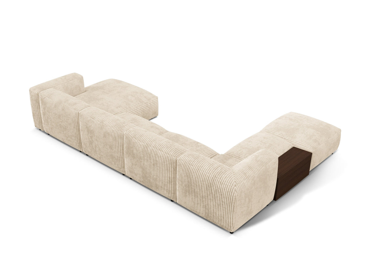 Martina Modulares Panoramic Ecksofa links 5 Sitzer in Light Beige-Tilia präsentiert im Onlineshop von KAQTU Design AG. Ecksofa links ist von Micadoni