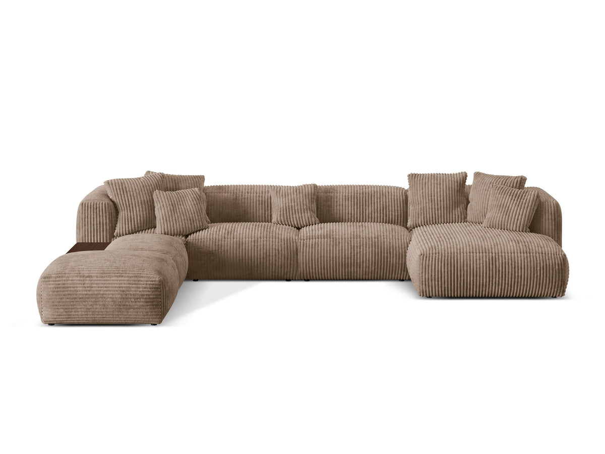 Martina Modulares Panoramic Ecksofa links 5 Sitzer in Acorn-Tilia präsentiert im Onlineshop von KAQTU Design AG. Ecksofa links ist von Micadoni