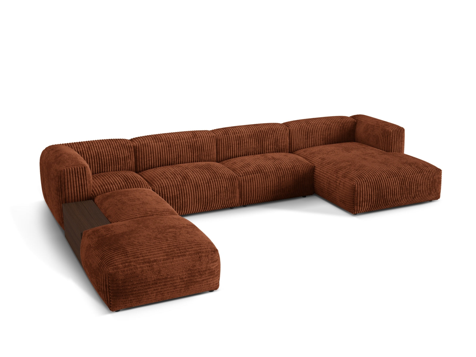Martina Modulares Panoramic Ecksofa links 5 Sitzer in Brick präsentiert im Onlineshop von KAQTU Design AG. Ecksofa links ist von Micadoni