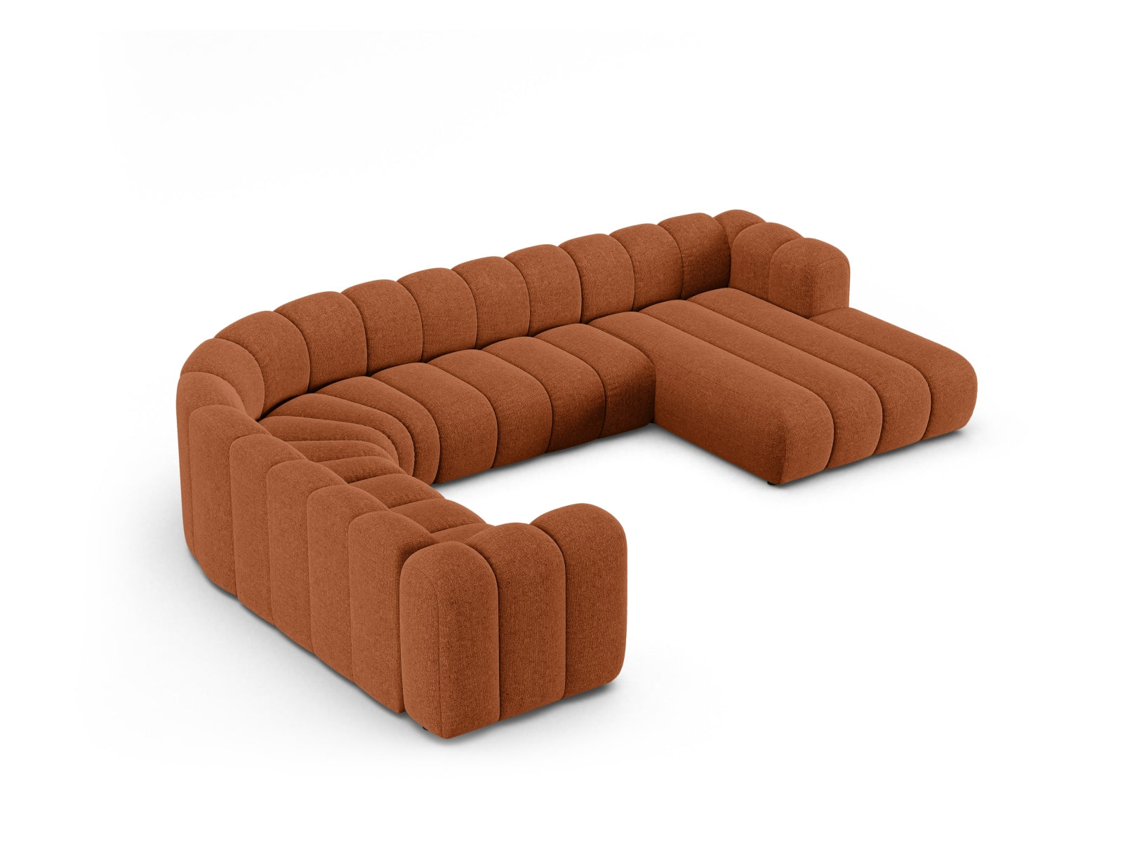 Modernes Lupine Modular Panoramic Ecksofa links für 6 Personen in Brick-Eden, perfekt für gemütliche und stilvolle Wohnzimmer.