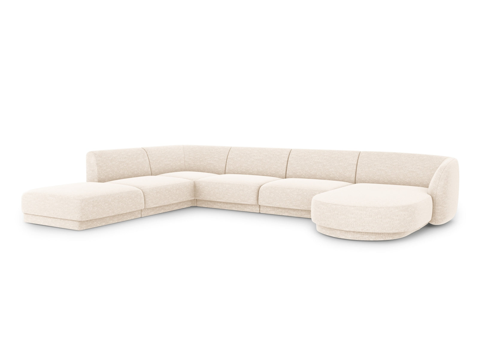 Miley Panoramic Ecksofa links 6 Sitzer in Ivory präsentiert im Onlineshop von KAQTU Design AG. Ecksofa links ist von Micadoni