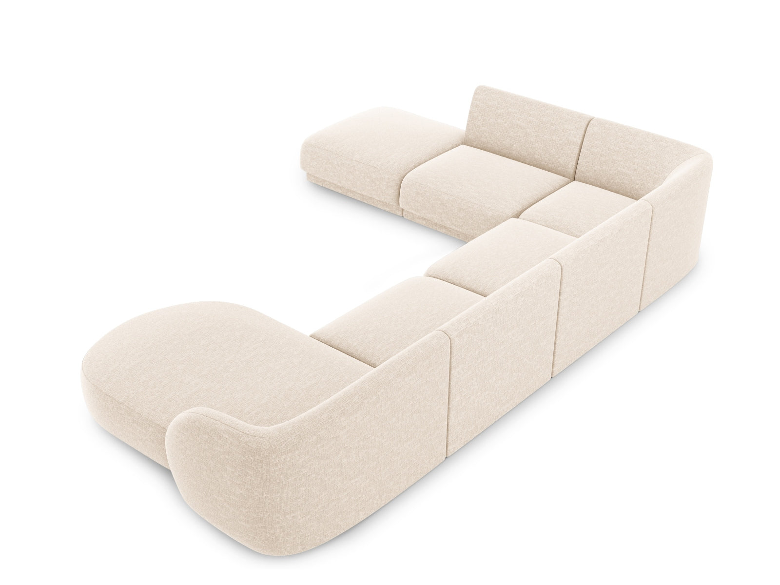 Miley Panoramic Ecksofa links 6 Sitzer in Ivory präsentiert im Onlineshop von KAQTU Design AG. Ecksofa links ist von Micadoni
