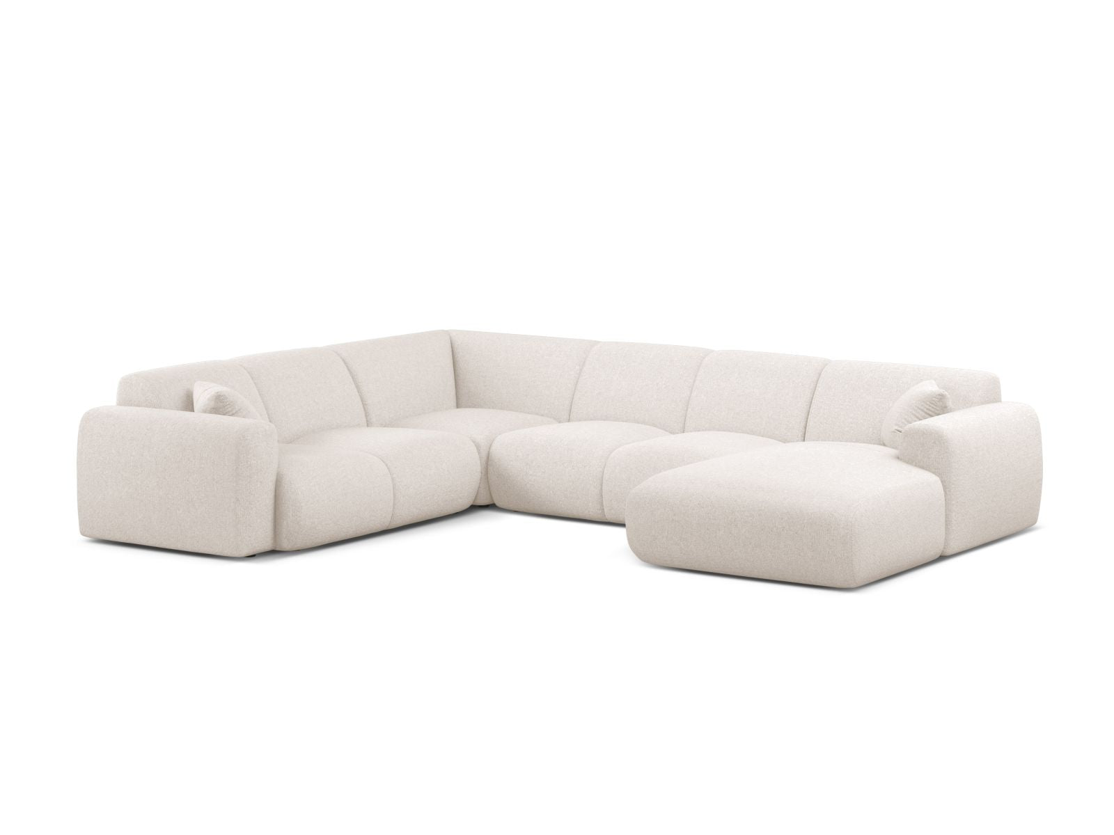 6-Sitzer Modular Ecksofa Panoramic links Molino in Light Beige-Eden präsentiert im Onlineshop von KAQTU Design AG. Ecksofa links ist von Micadoni