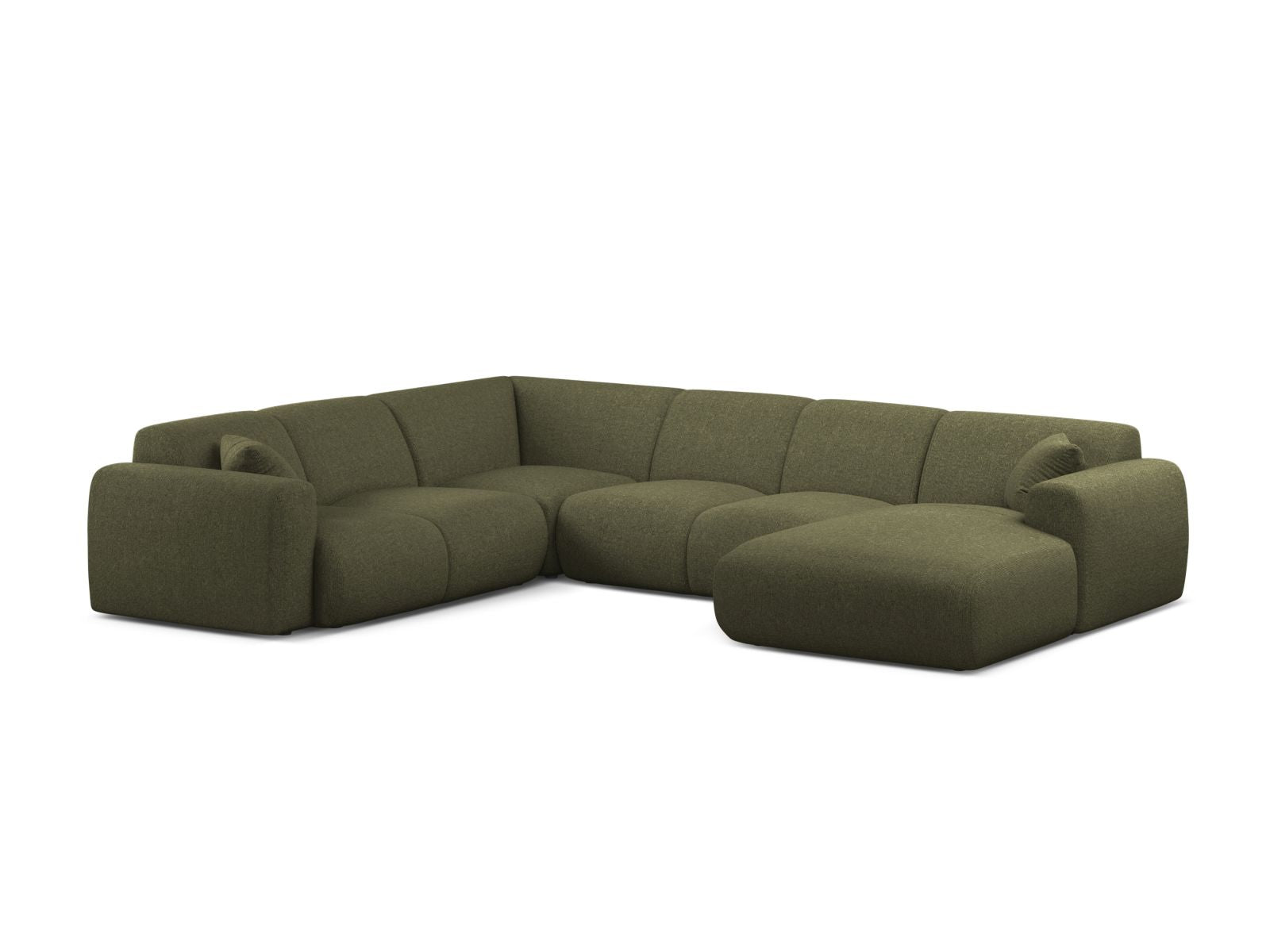 6-Sitzer Modular Ecksofa Panoramic links Molino in Green-Eden präsentiert im Onlineshop von KAQTU Design AG. Ecksofa links ist von Micadoni
