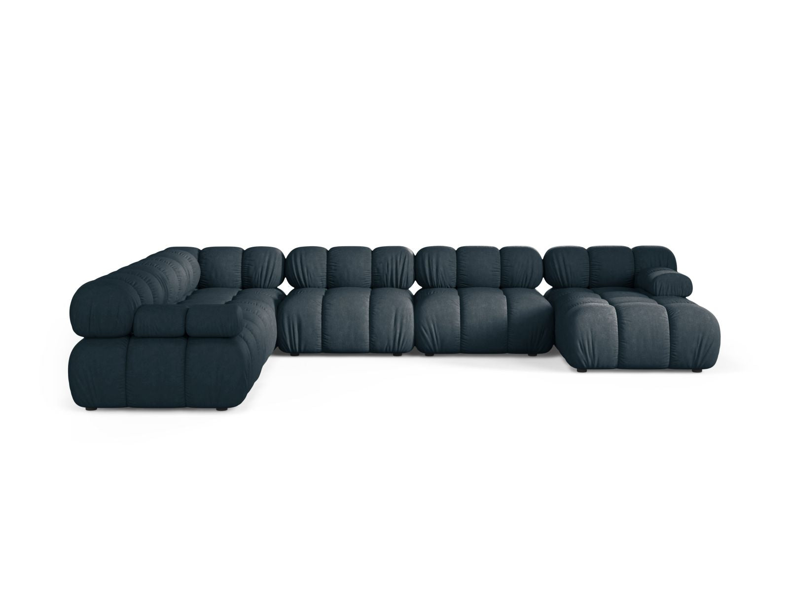 Elegantes 8-Sitzer Ecksofa Panoramic links Bellis in tiefem Petrol, ideal für stilvolle Wohnräume, präsentiert von Micadoni.
