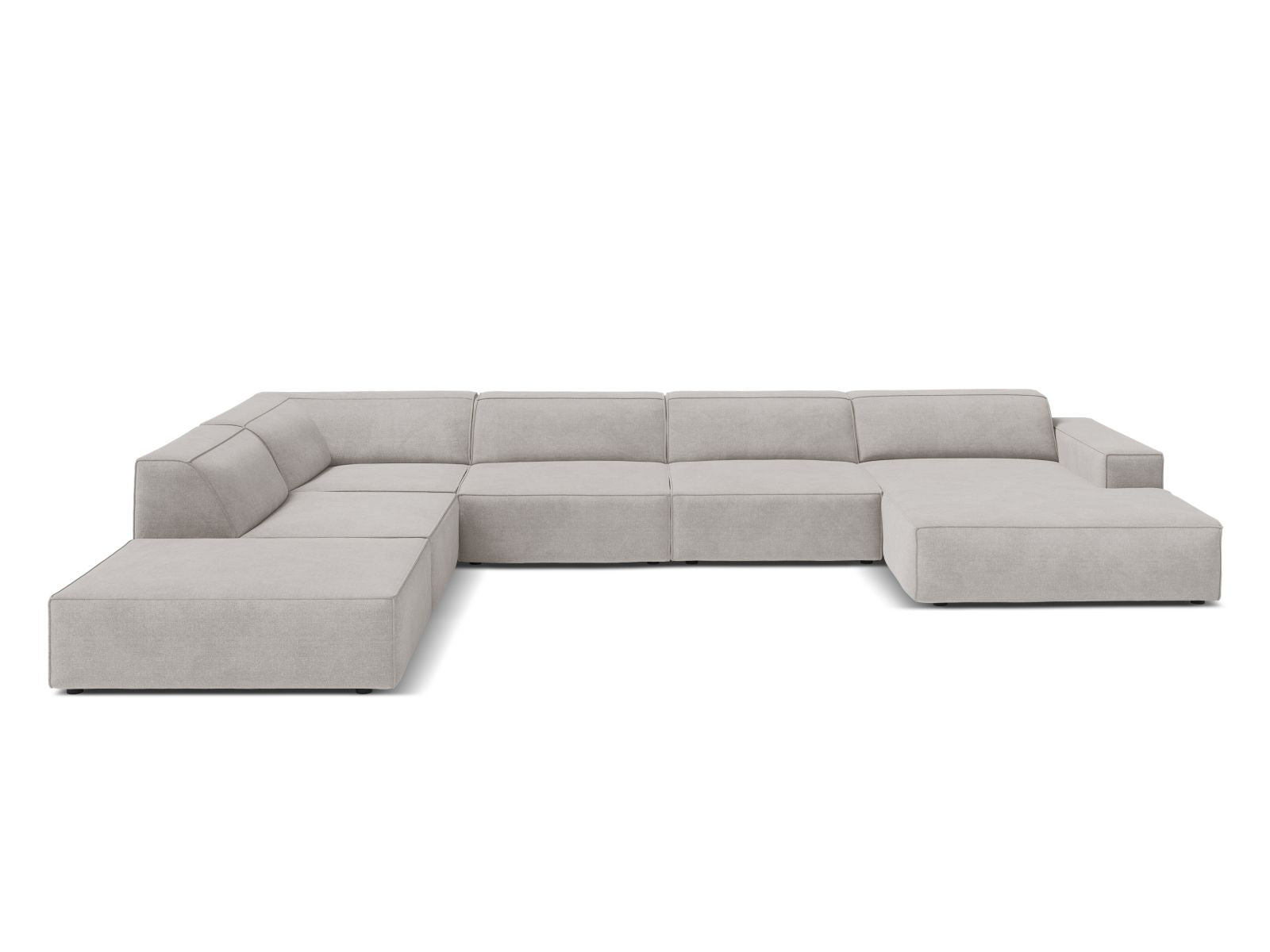 7-Sitzer Modular Ecksofa Panoramic links Jodie in Light Grey-Liberty präsentiert im Onlineshop von KAQTU Design AG. Ecksofa links ist von Micadoni