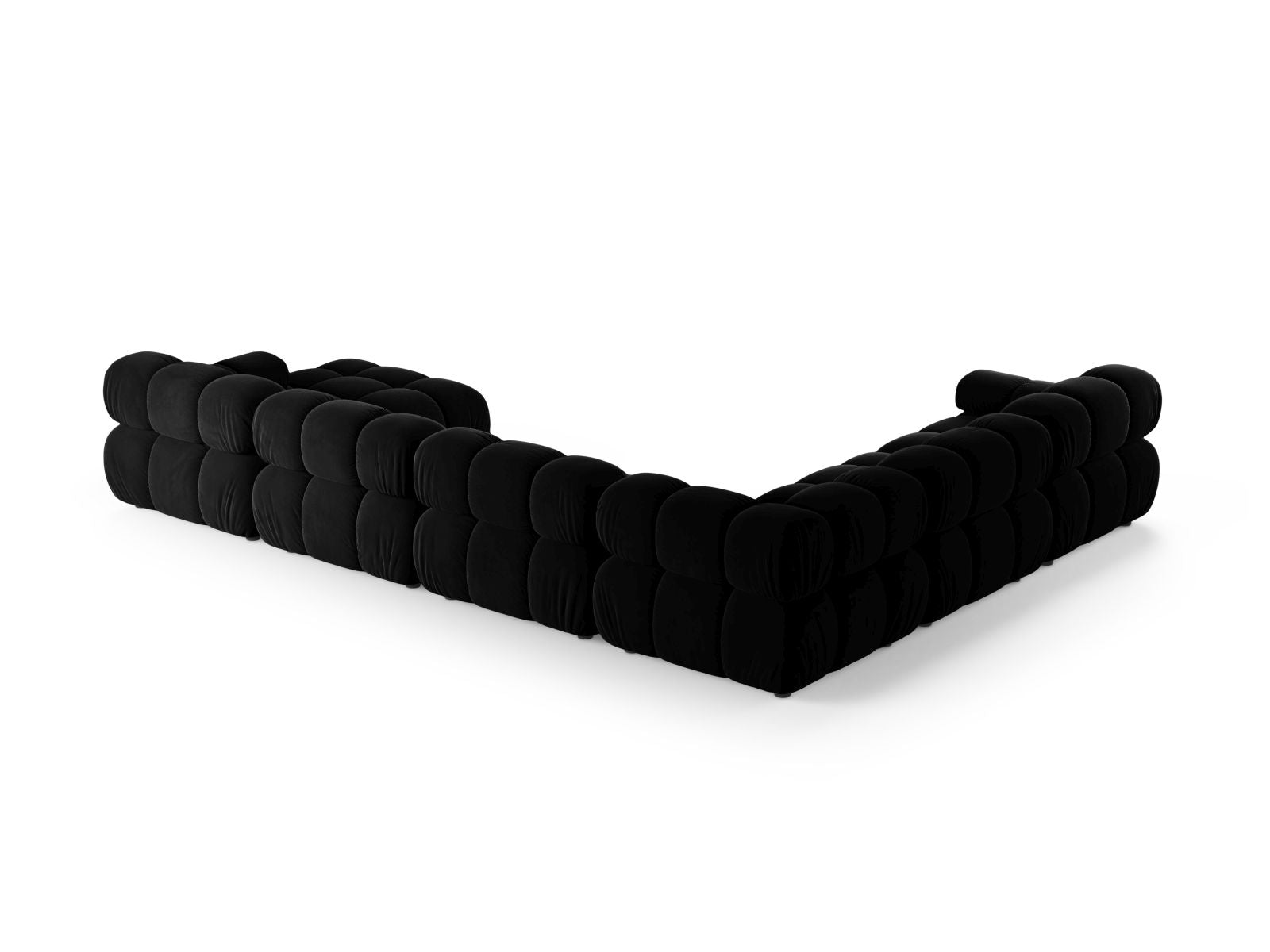 Geräumiges 8-Sitzer Ecksofa Panoramic links Bellis in edlem Black-Venus, perfekt für gesellige Runden und stilvolle Einrichtung.
