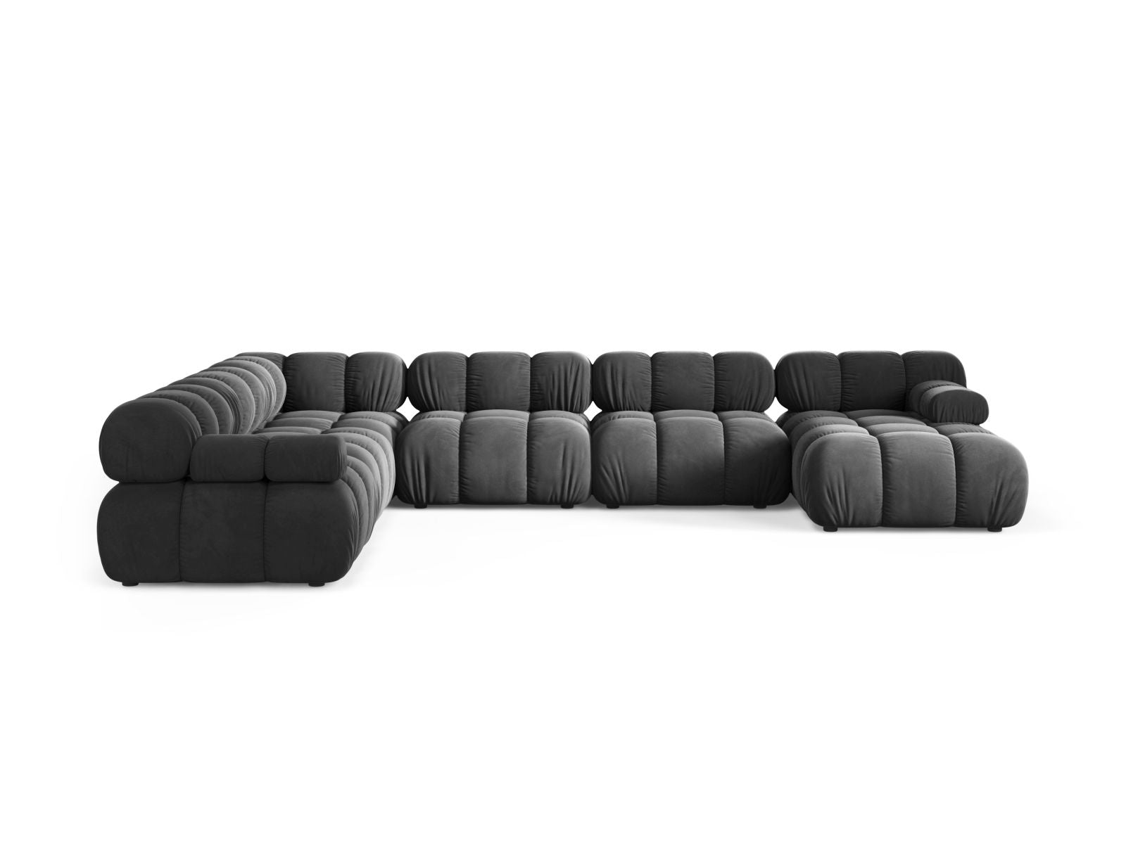 Elegantes 8-Sitzer Ecksofa Panoramic links Bellis in stilvollem Grau, ideal für moderne Wohnräume, von Micadoni.