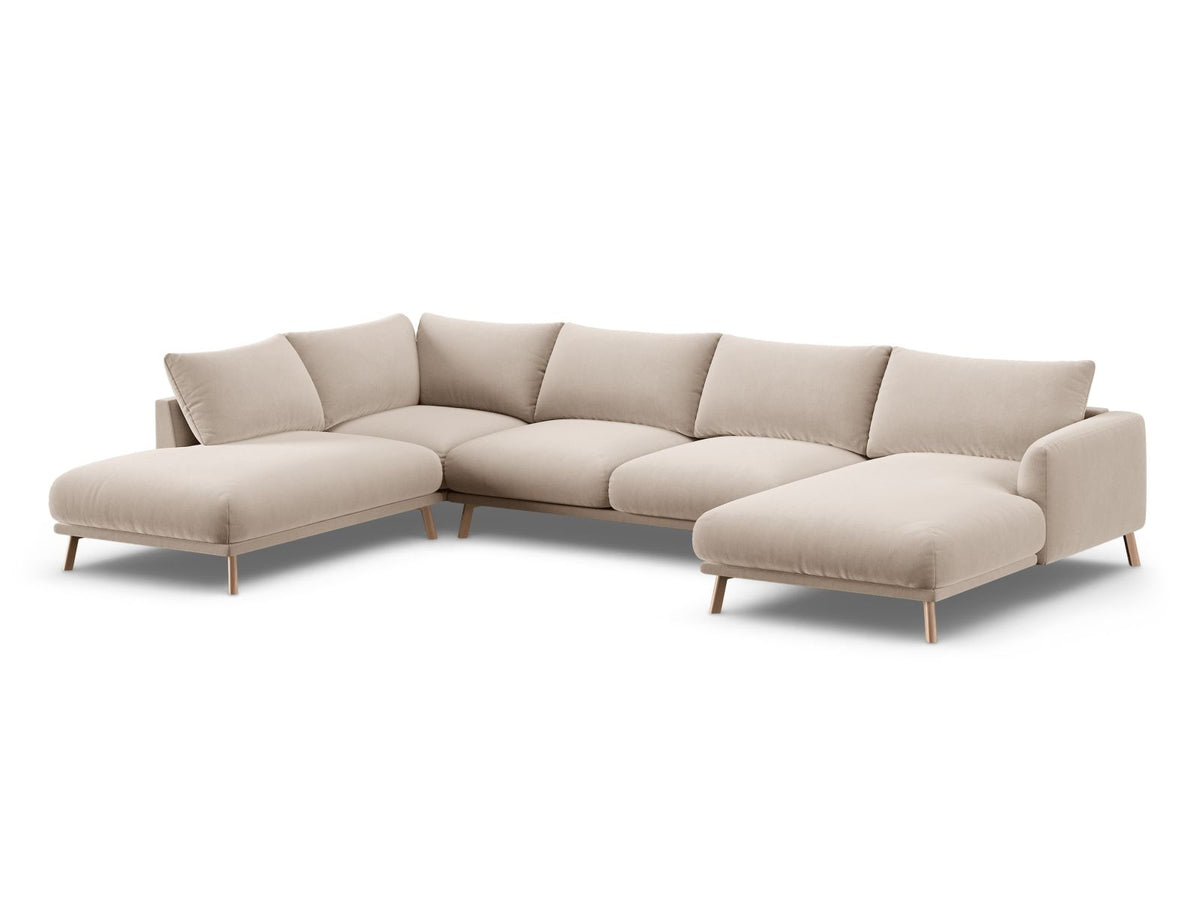 6-Sitzer Panoramic Ecksofa links Naomi in Beige-Salvador präsentiert im Onlineshop von KAQTU Design AG. Ecksofa links ist von Micadoni