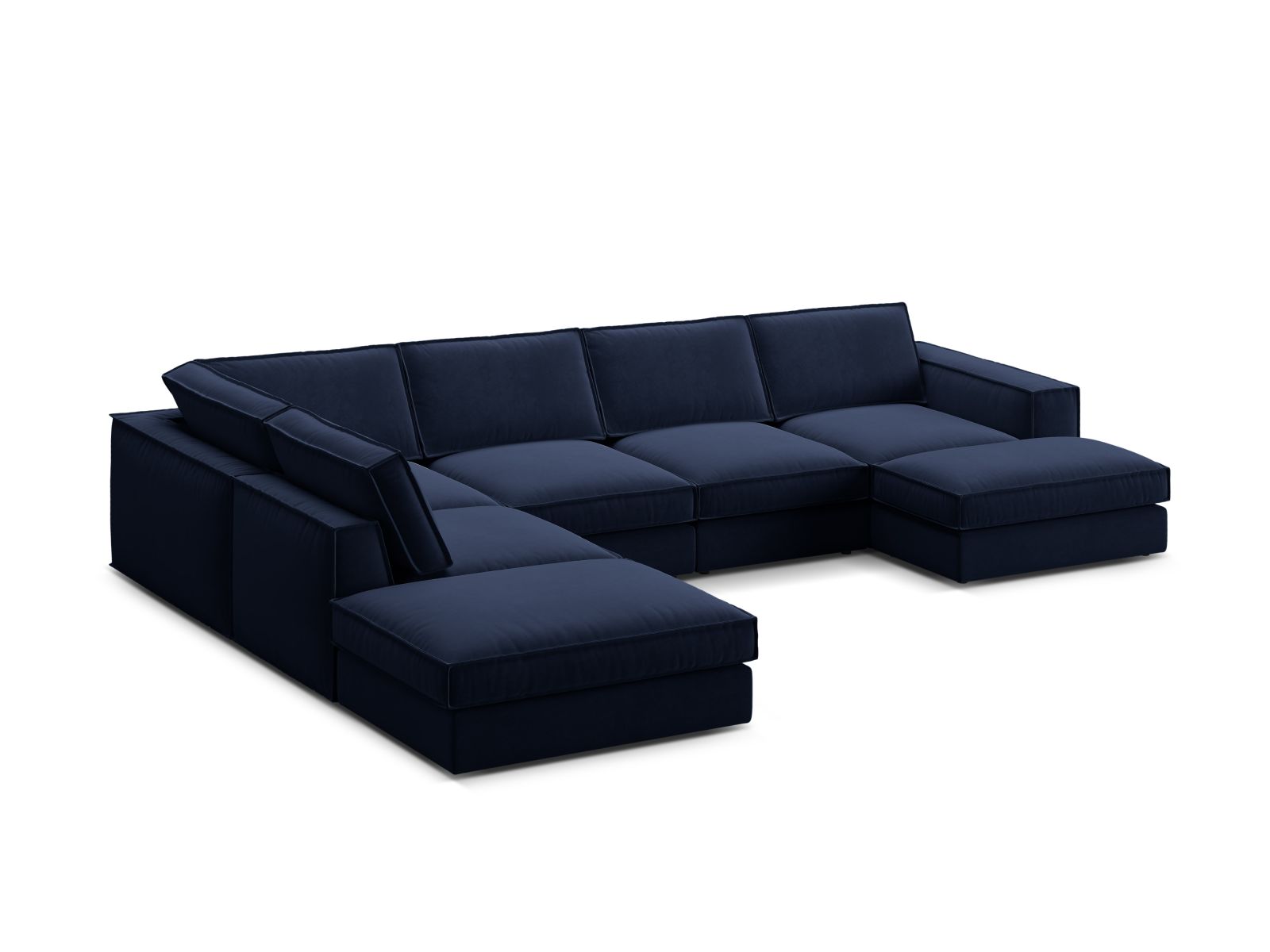Stylisches 5-Sitzer Ecksofa Panoramic links in Royal Blue-Salvador von Micadoni, ideal für stilvolle und komfortable Wohnräume.
