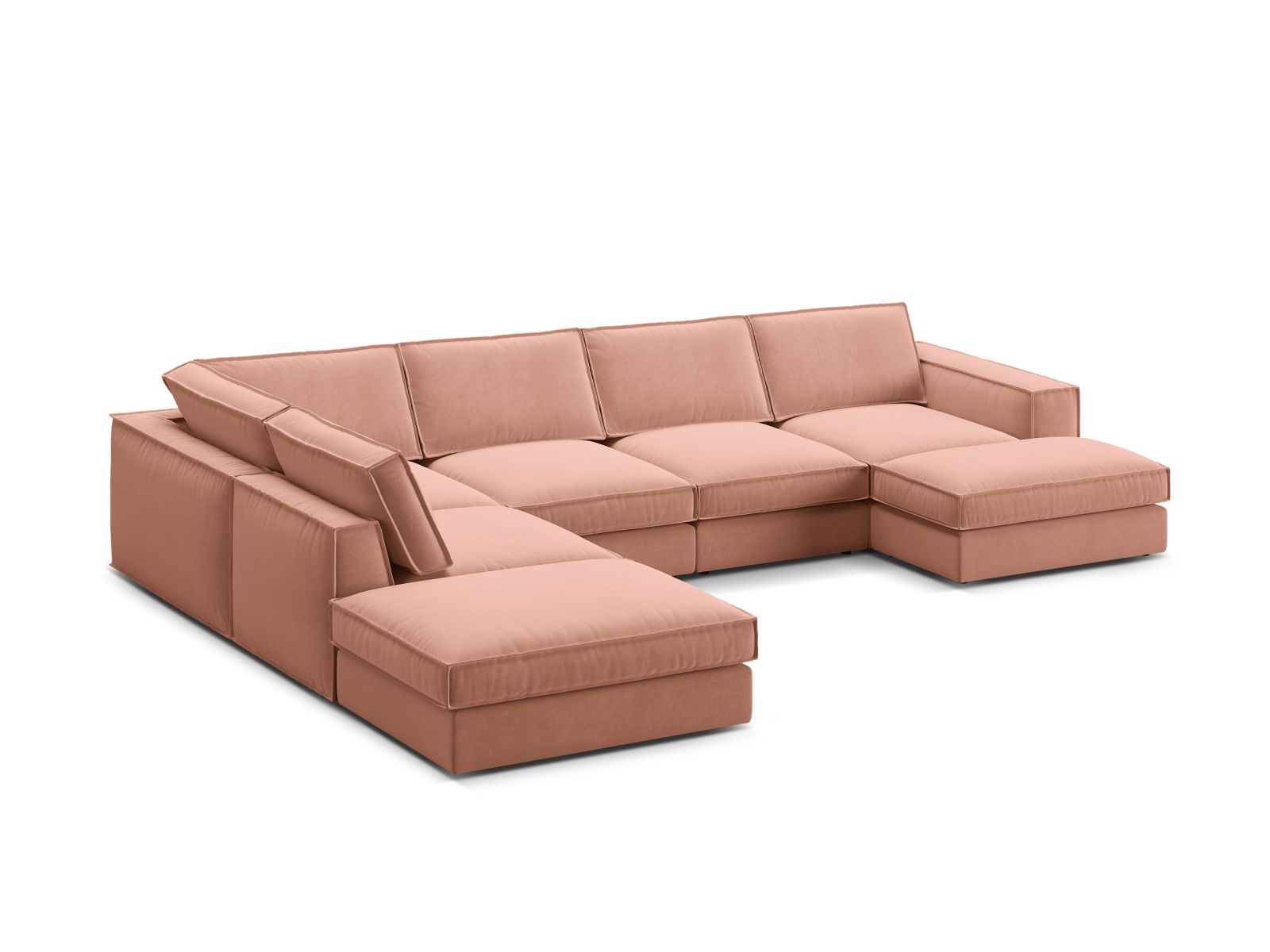 Modulares 5-Sitzer Ecksofa Panoramic links in modernem Design, ideal für gemütliche Abende und stilvolle Einrichtungsideen.