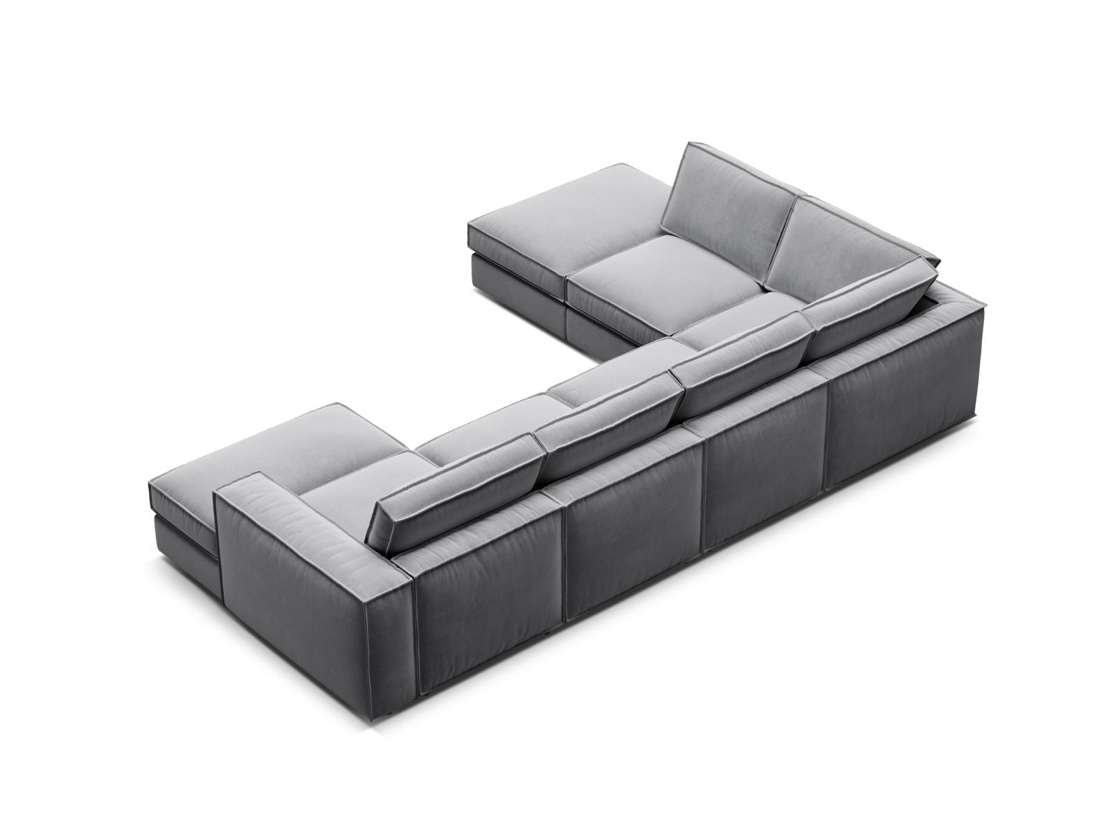 Stylisches 5-Sitzer Ecksofa Panoramic links in zeitlosem Grau von Micadoni, perfekt für entspannte Stunden und stilvolle Einrichtung.